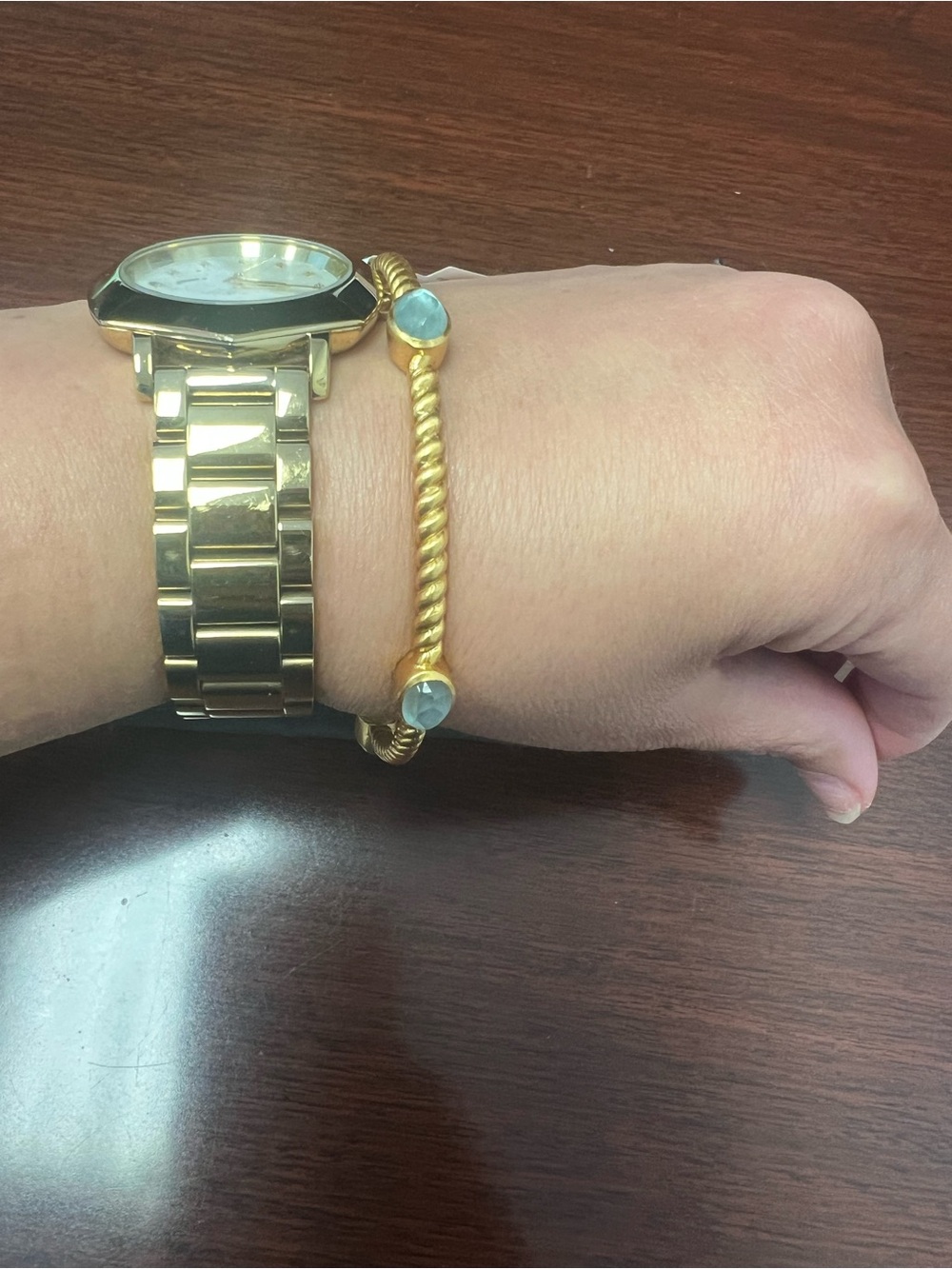 Julie Vos Gold Nassau Stone Bangle Bracelet - Picture 3 of 5